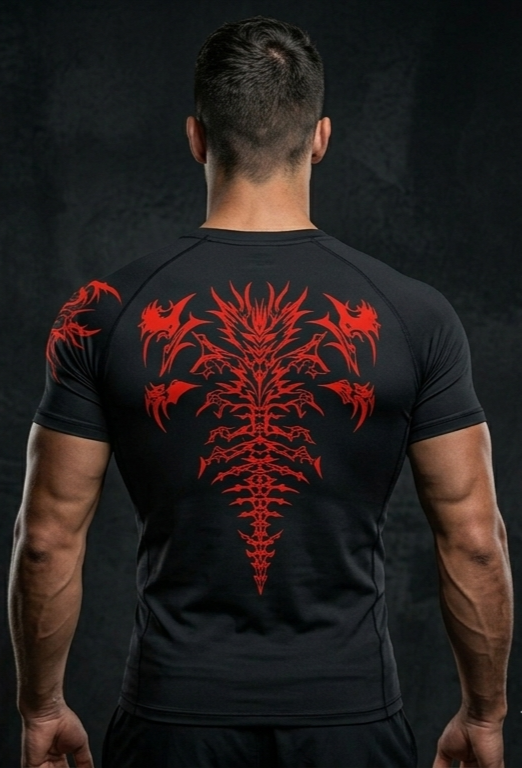 MYLTA : Crimson Spine Dragon Compression T-Shirt