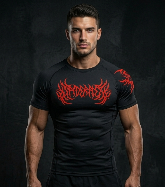 MYLTA : Crimson Spine Dragon Compression T-Shirt
