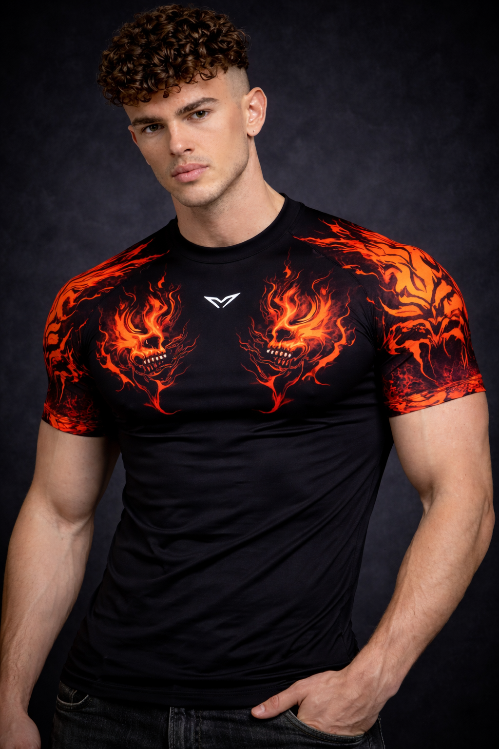MYLTA : Hellfire Skull Compression T-SHIRT